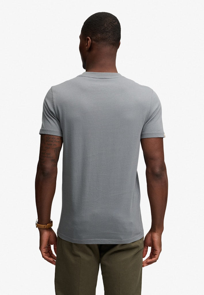 Superdry Essential Sdco Logo Embroidered Tee in Stormy Weather Blue/Navy back model view