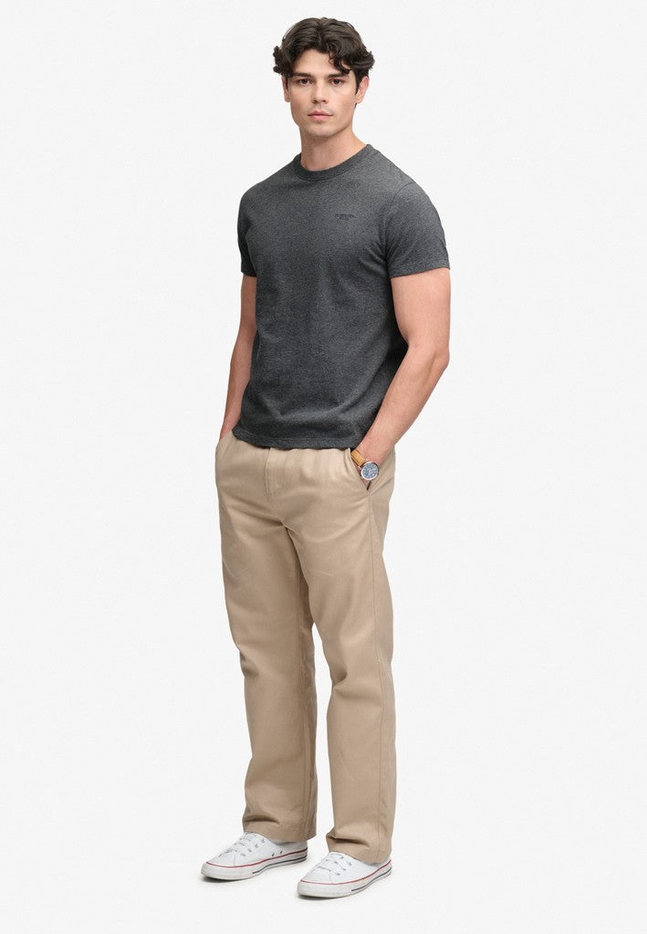 Superdry Essential Stacked Logo Embroidered Tee - Antique Grey Marl - stone Grey in Antique Grey Marl/Stone Grey full