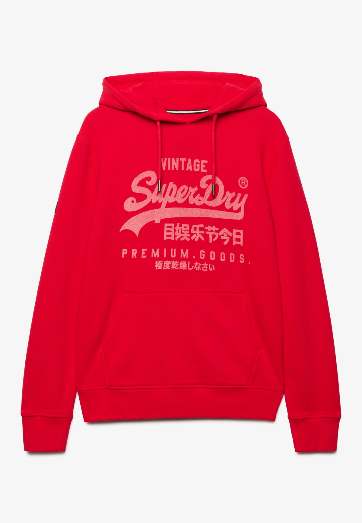 Superdry Vintage Logo Classic Hoodie in Indiana Red front product view