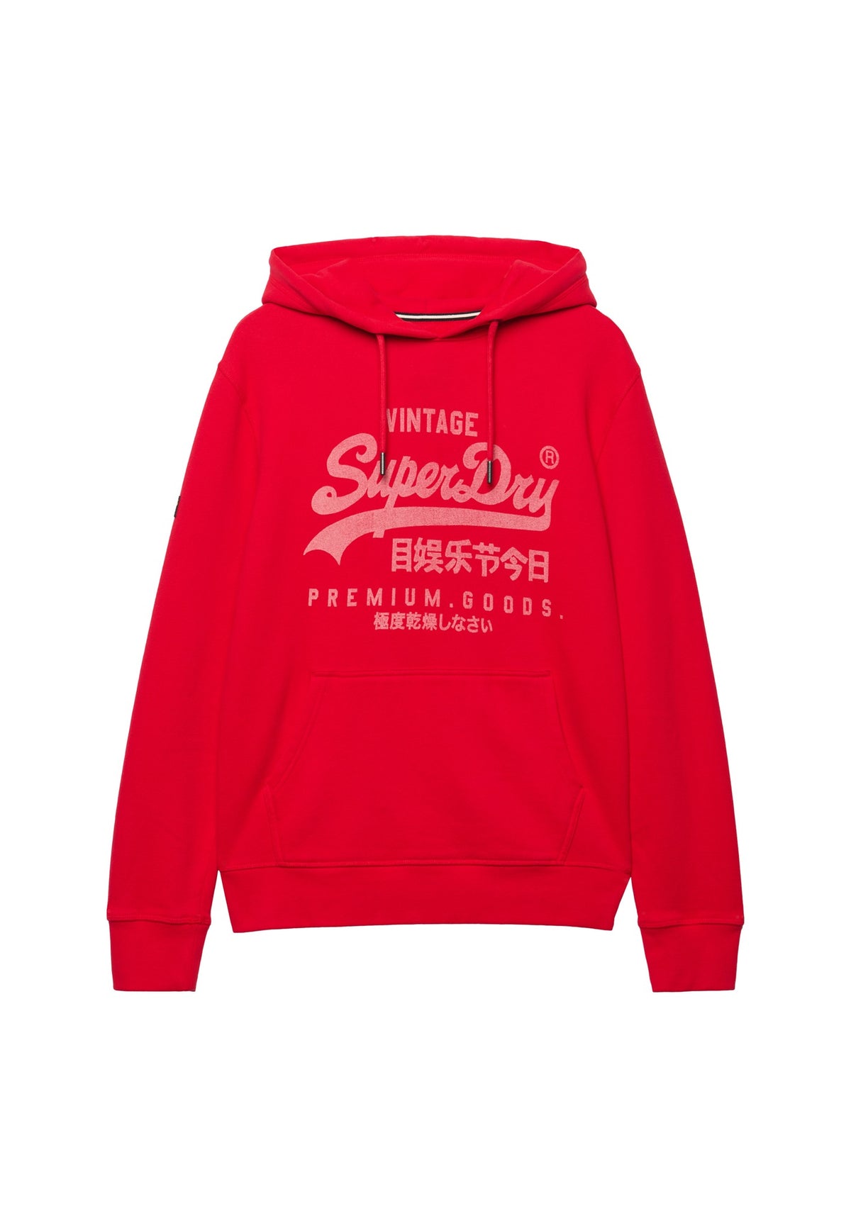 Superdry Vintage Logo Classic Hoodie in Indiana Red angled product view