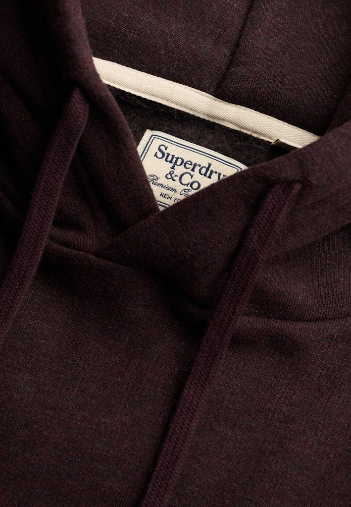 Superdry Essential Sdco Logo Hood in Heritage Port Marl hood label detail
