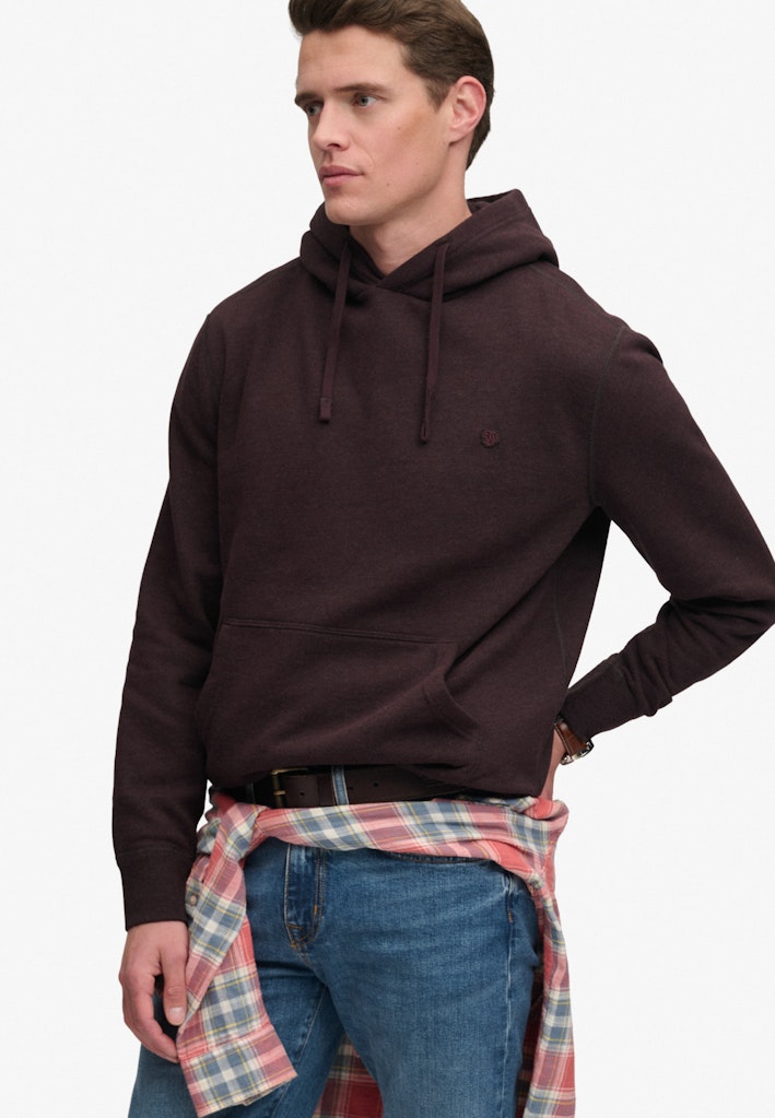 Superdry Essential Sdco Logo Hood in Heritage Port Marl angled model view