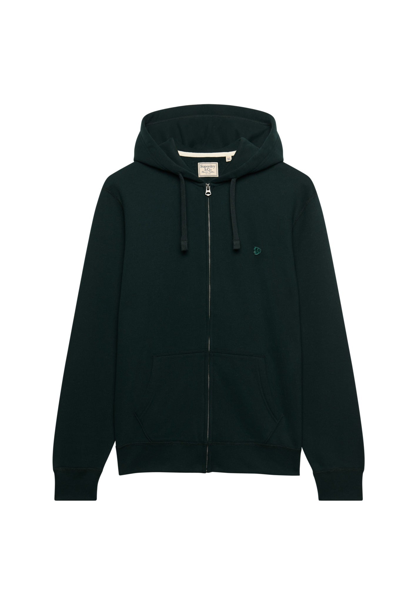 Superdry Essential Sdco Logo Ziphood in Heritage Dark Pine Green angled view