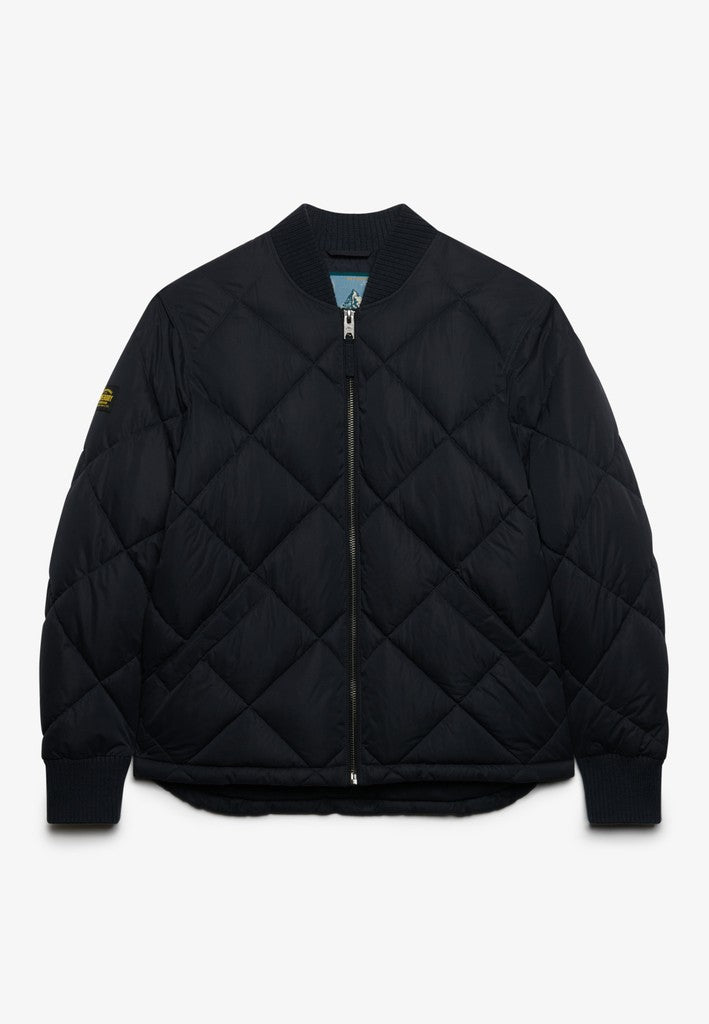 Superdry Diamond Quilt Jacket in Vulcan Navy front view