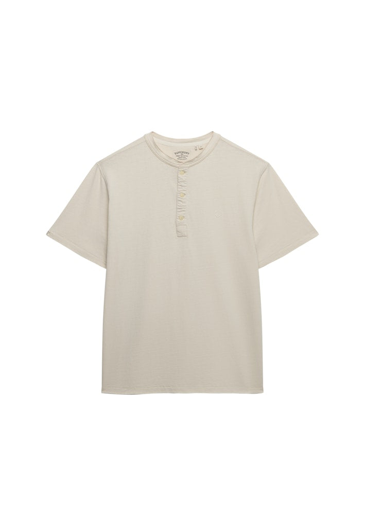 SUPERDRY Classic Cotton Linen Short Sleeve Grandad-Natural Ecru Natural Ecru alternate view