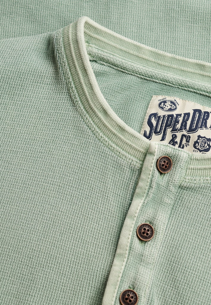 SUPERDRY Lightweight Textured Grandad Top-Lily Pad Green Lily Pad Green alternate view