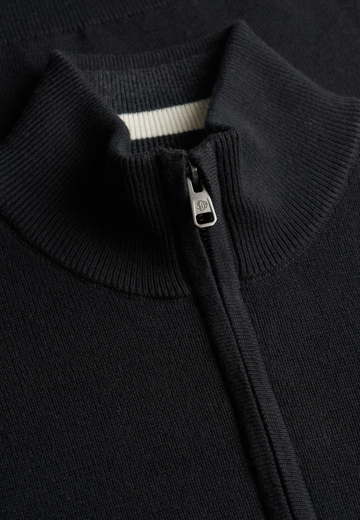 Superdry Preppy Essential Cotton Half Zip in Black zip collar detail