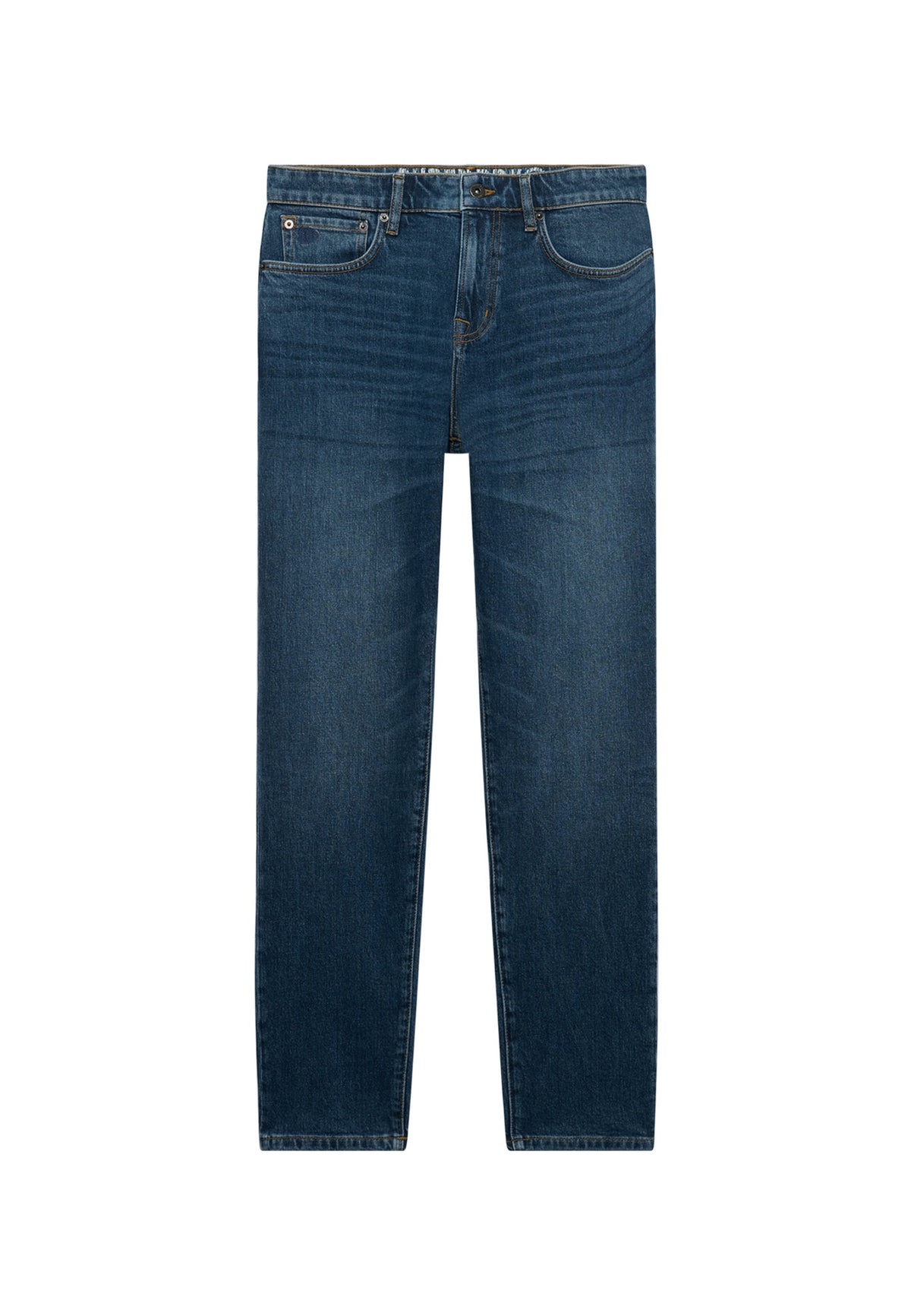 Superdry Vintage Tapered Jeans in Ranch Vintage Indigo angled view