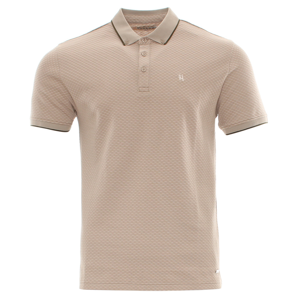 Beige polo shirt on a white background