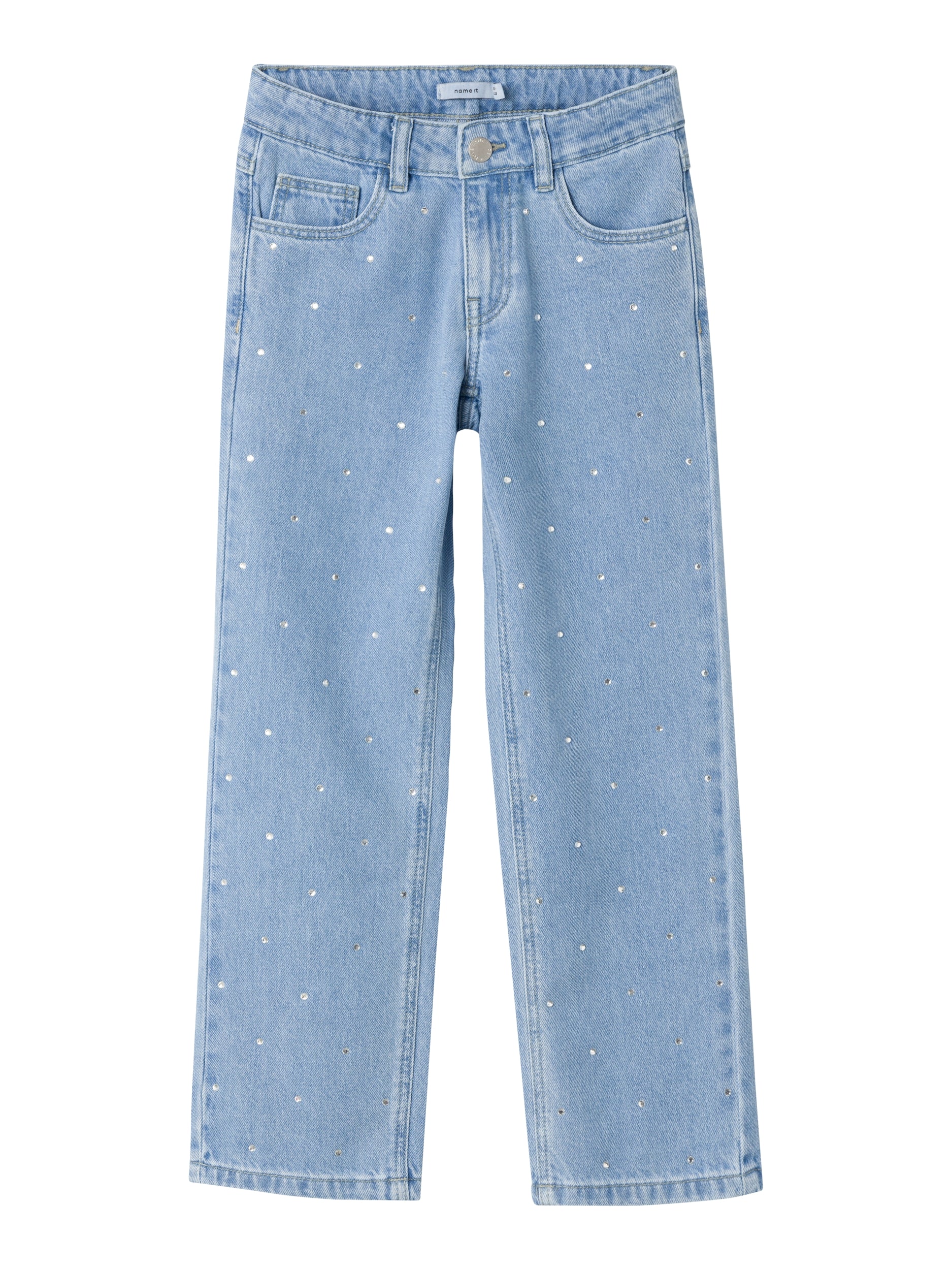 Girl's Rose Straight Jeans 3366-Light Blue Denim-Front View