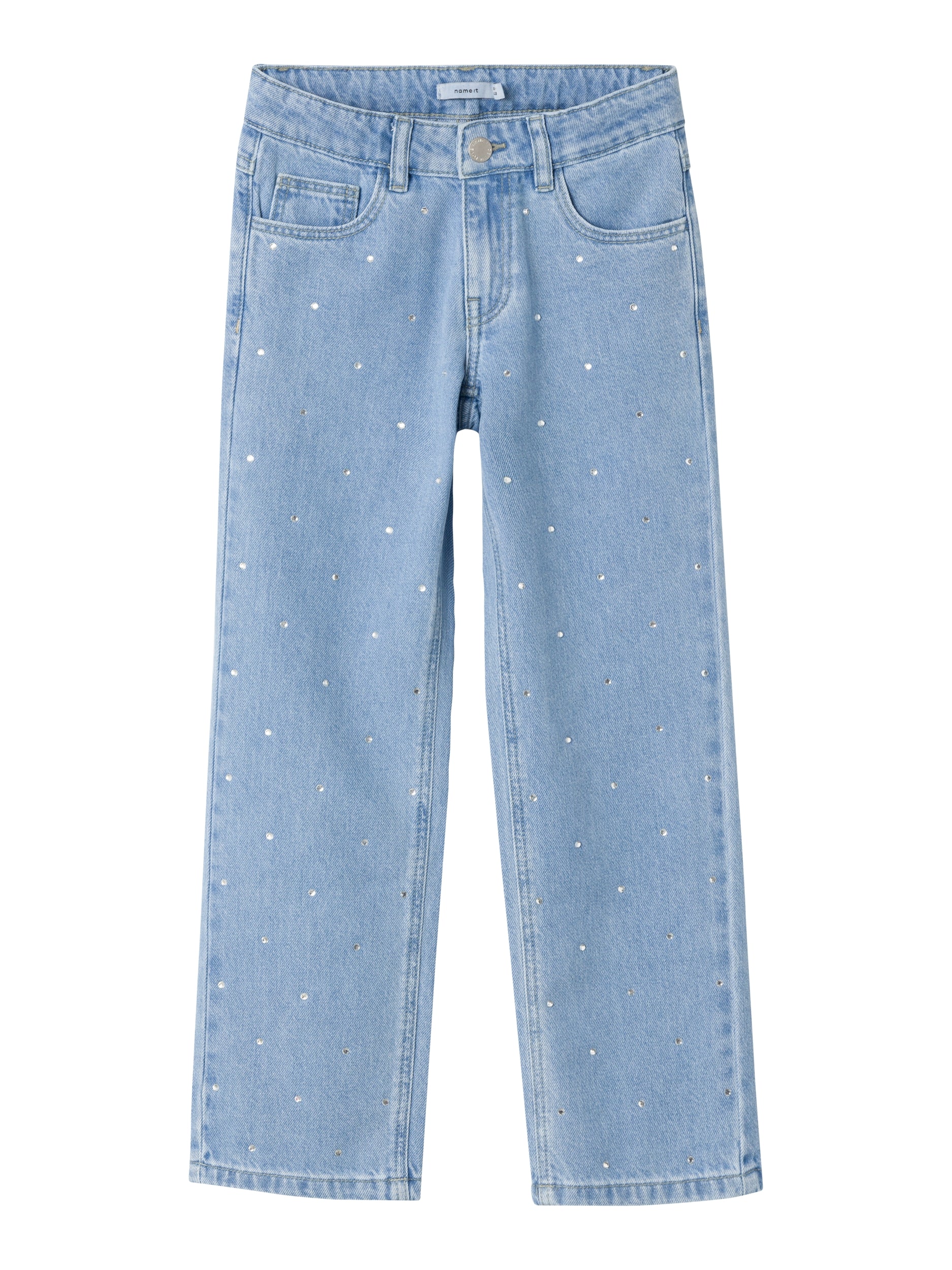 NAME IT Rose Straight Jeans 3366-Light Blue Denim Light Blue Denim front view