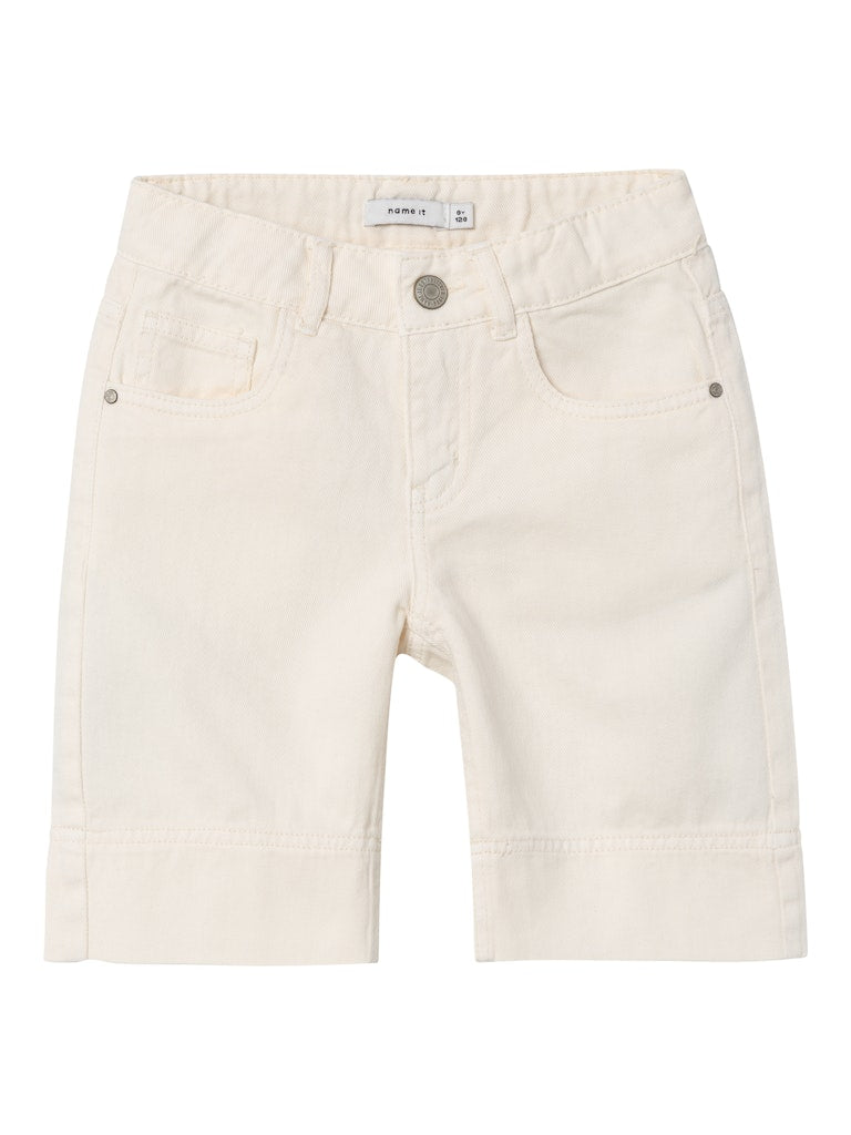 NAME IT Rose Wide Twill Shorts 8315-Whisper White Whisper White front view