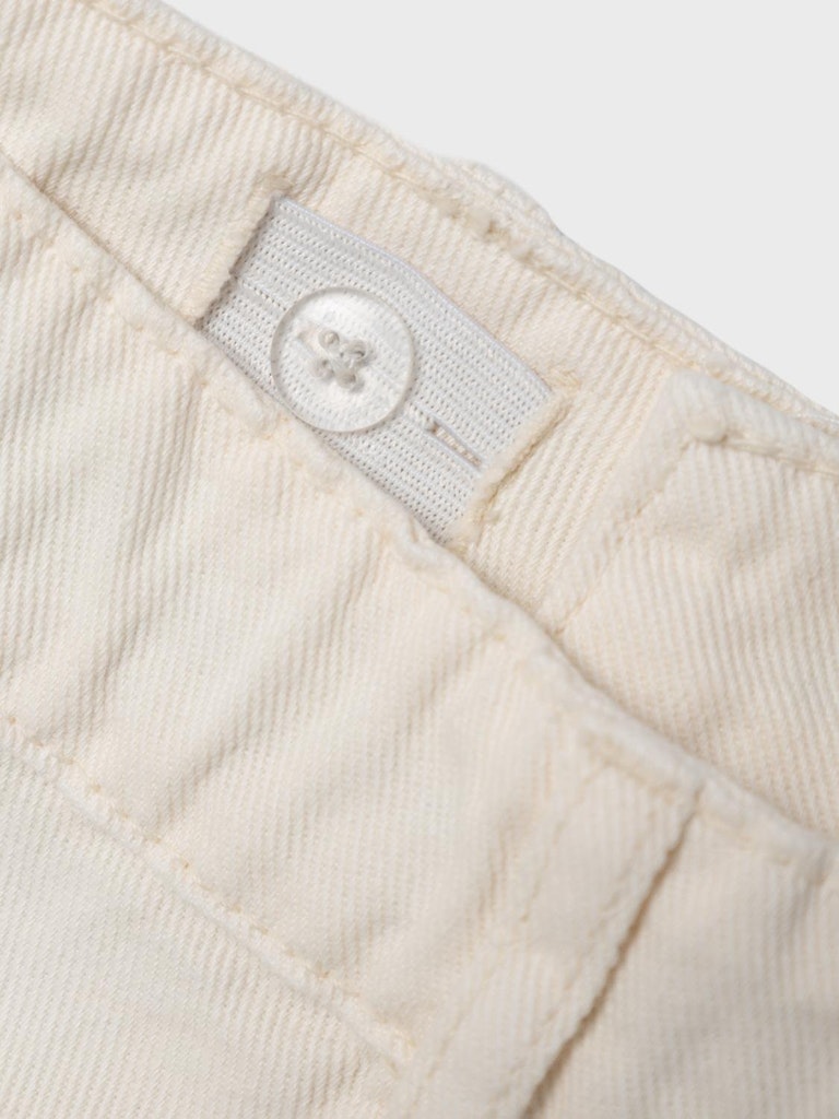 Girl's Rose Wide Twill Shorts 8315-Whisper White-Waist View