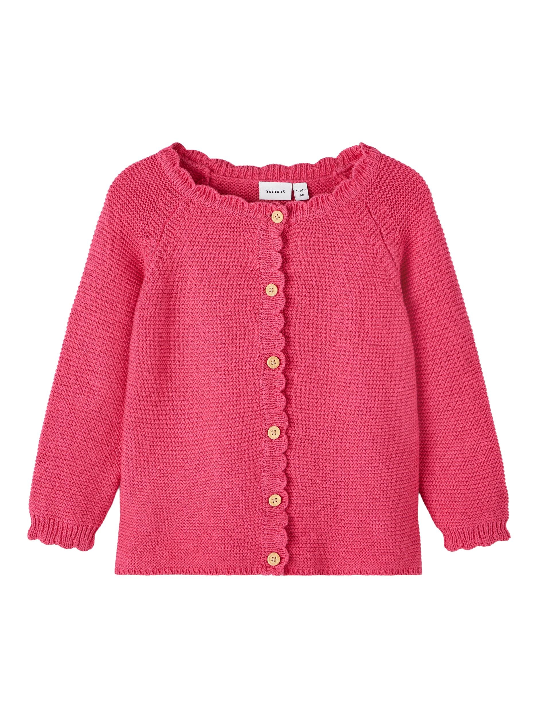 Girl's Kisille Long Sleeve Knit Card - Pink Flambé-Front View