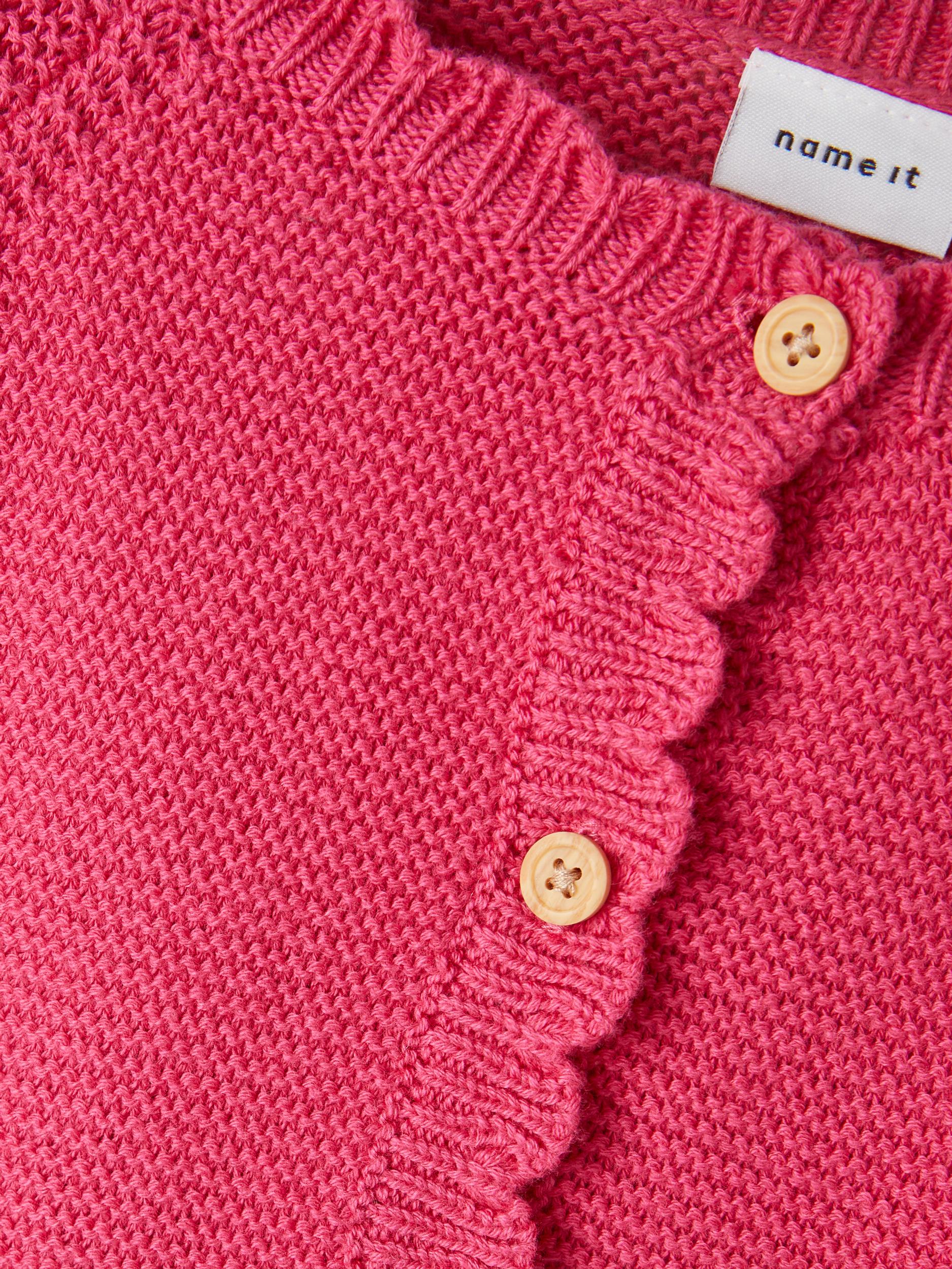 Girl's Kisille Long Sleeve Knit Card - Pink Flambé-Button View