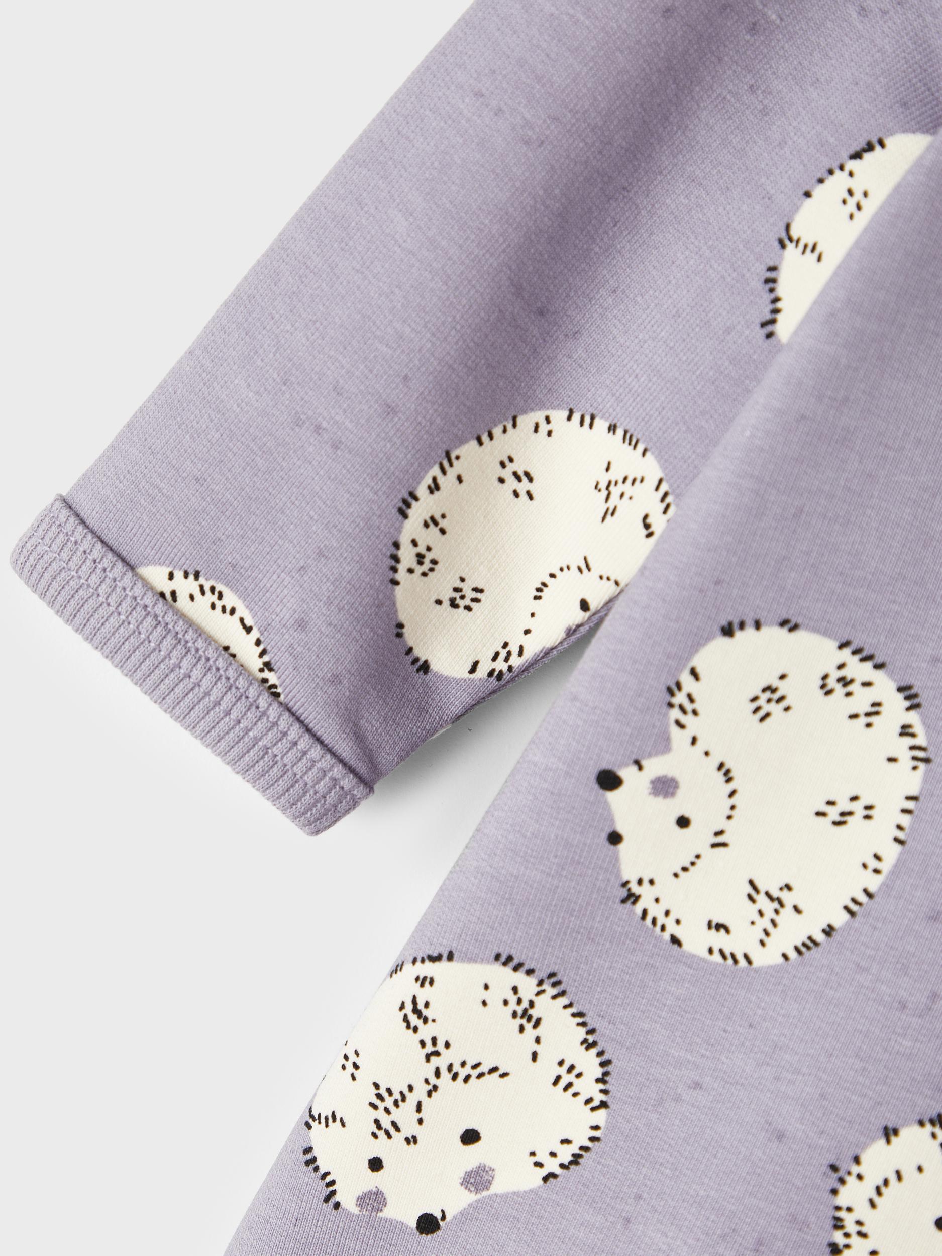 Girl's Kianne Long Sleeve Sweat Dress - Lavender Gray-Close Up View