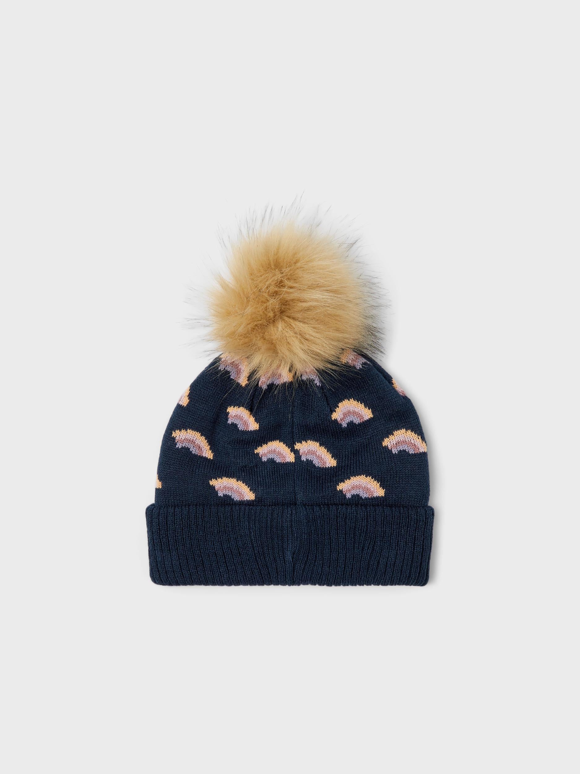 Girl's Misa Knit Beanie-Dark Sapphire-Back View