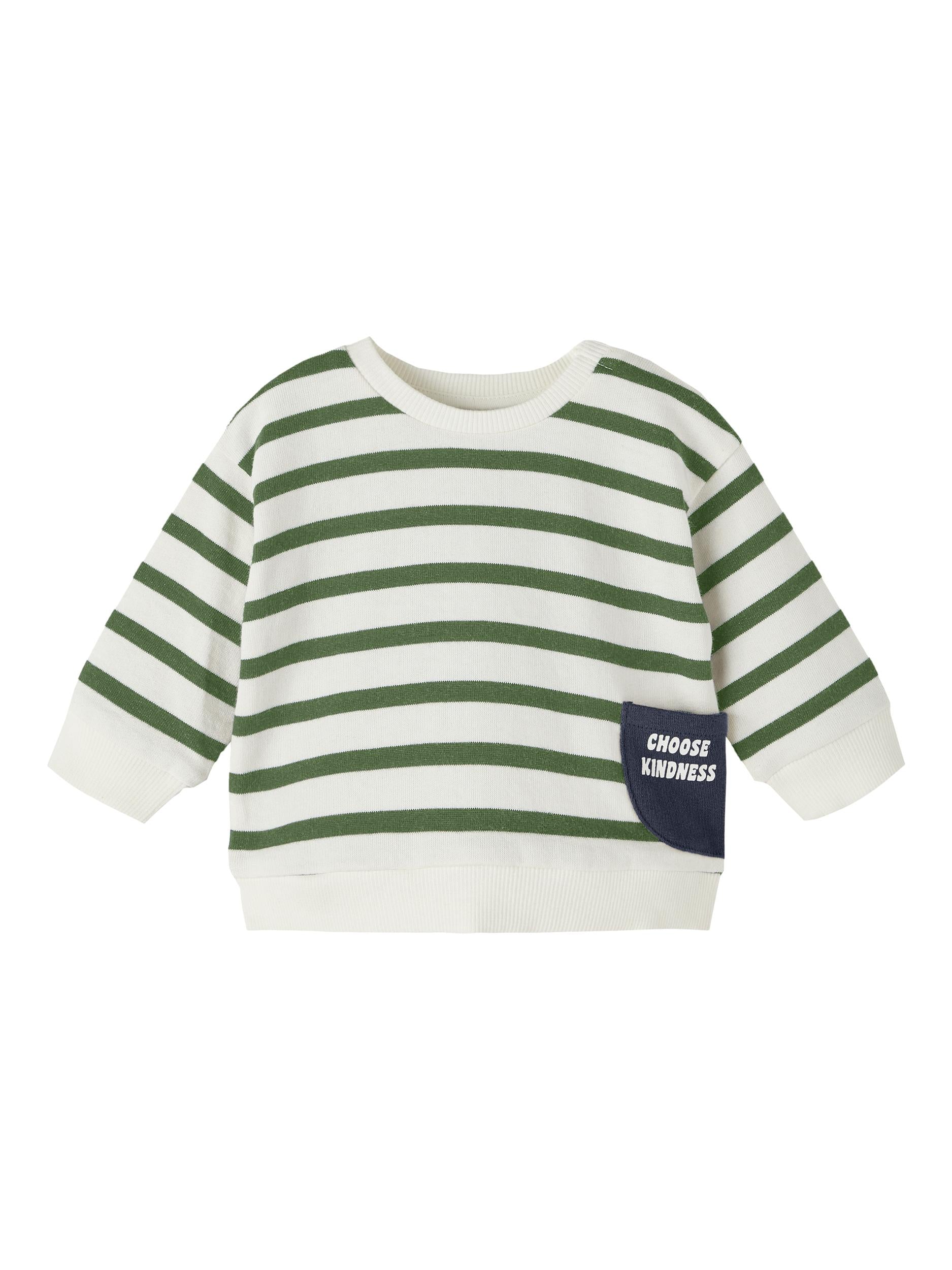 NAME IT Kobby Long Sleeve Sweat - Dill Dill front view