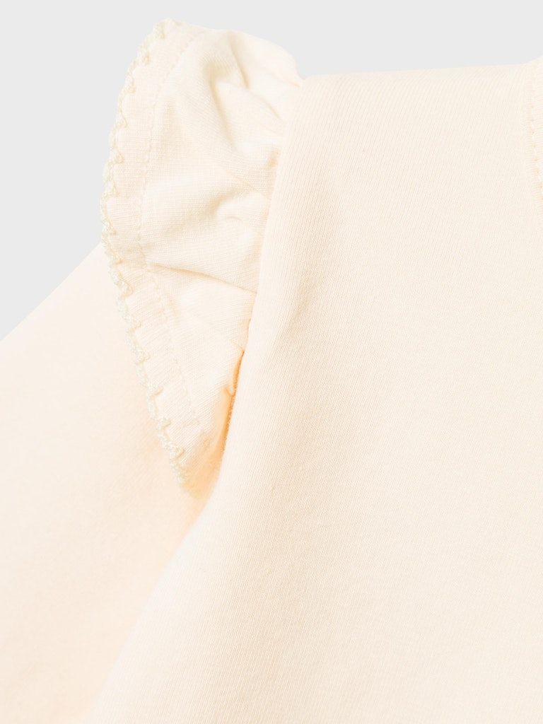 Girll's Lindy Long Sleeve Top-Buttercream-Close Up View