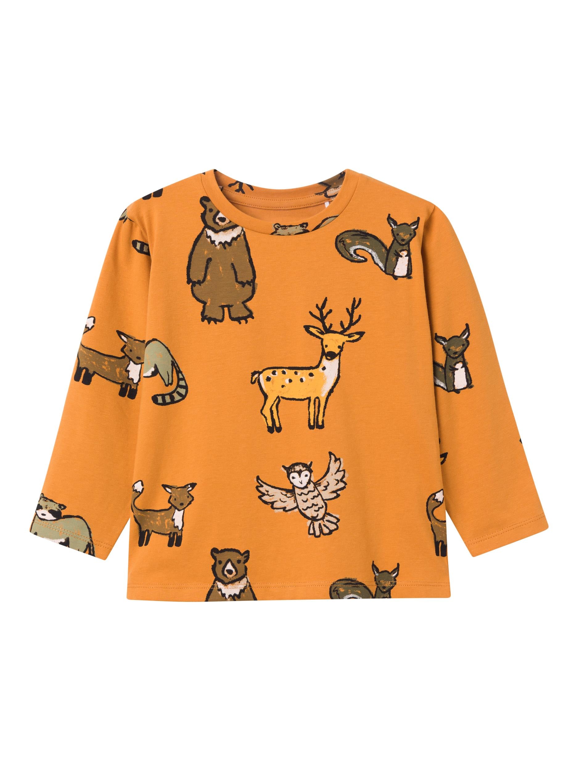 Boy's Omin Long Sleeve Top-Inca Gold-Front View