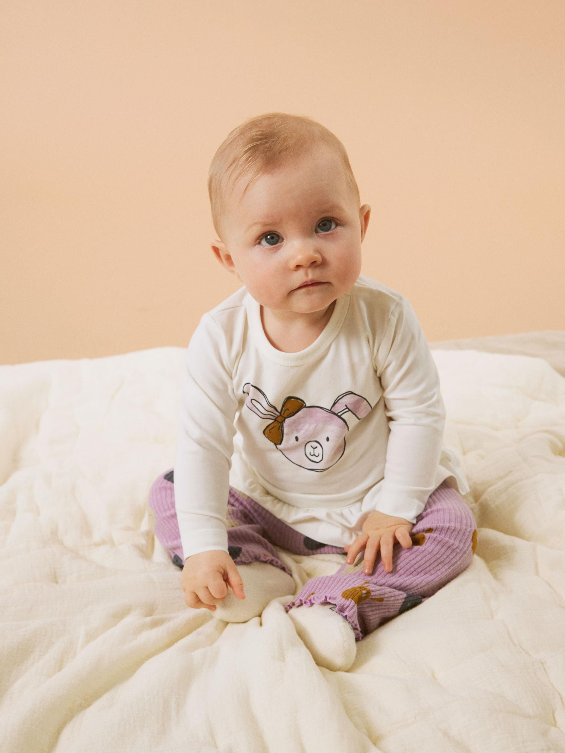 Girl's Siria Long Sleeve Top-Jet Stream-Model Front View