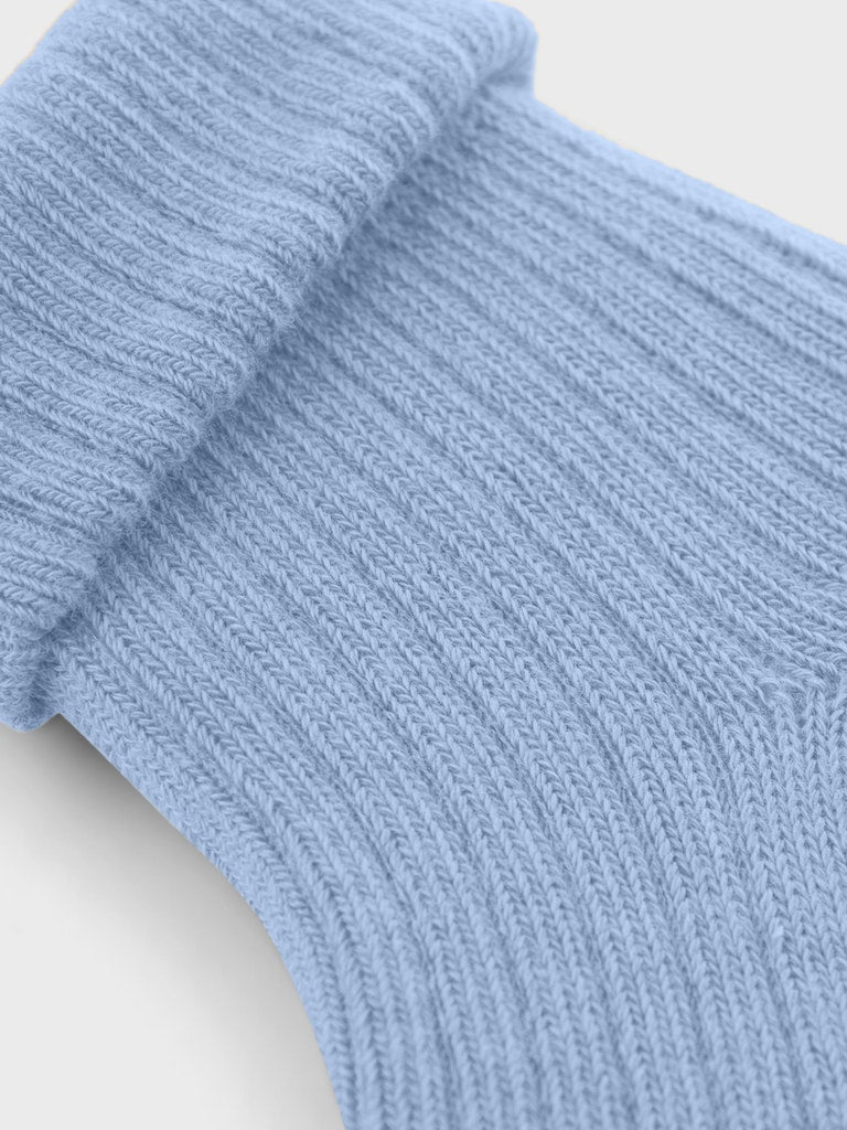 Boy's Nobbu Sock-Chambray Blue-Close Up View