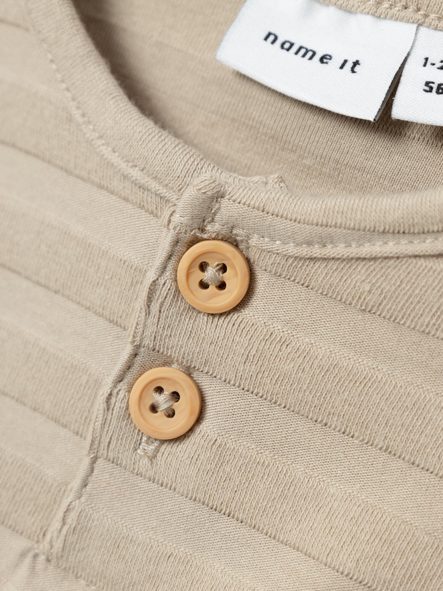 Boy's Sormas Long Sleeve Top-Oxford Tan-Button View