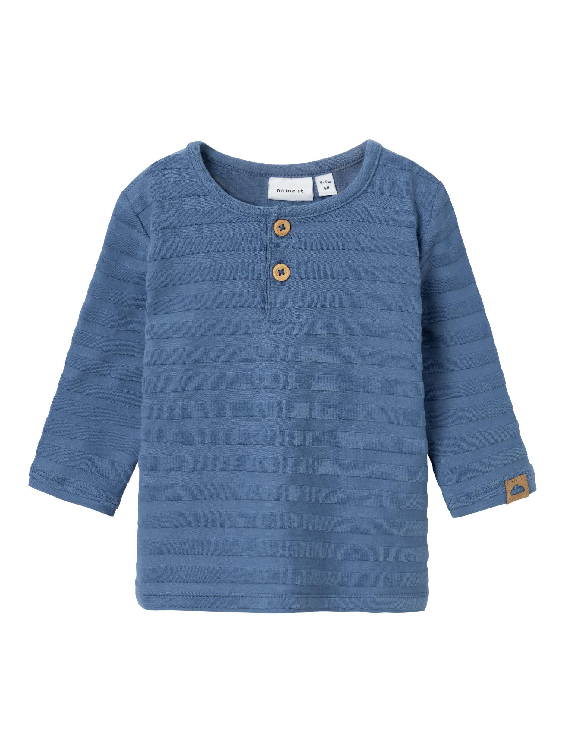 NAME IT Sormas Long Sleeve Top-Bijou Blue Bijou Blue front view