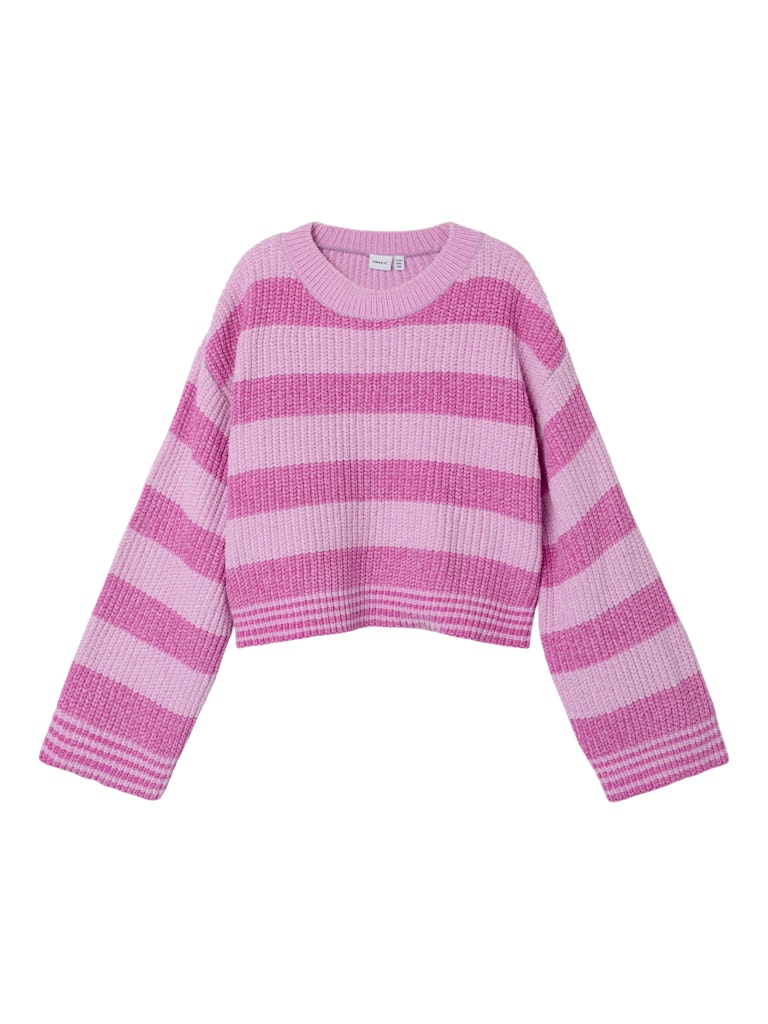 NAME IT Nolea Long Sleeve Short Knit BLACK model front view
