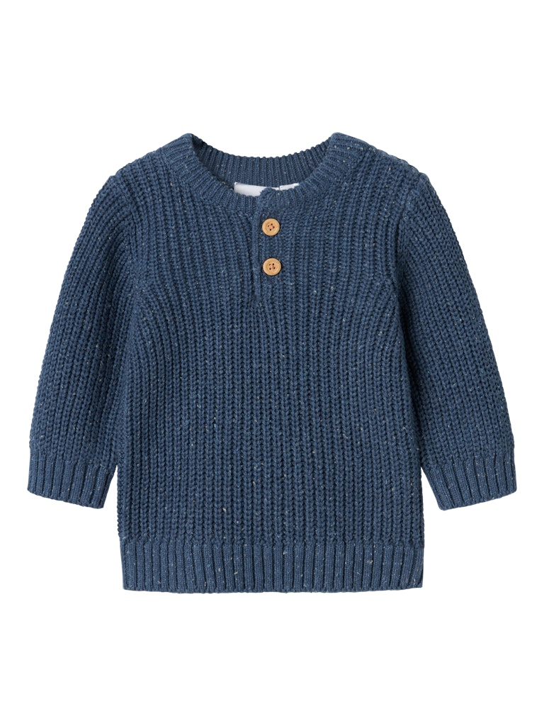 NAME IT Nesalle Newborn Long Sleeve Knit-Bering Sea Bering Sea front view