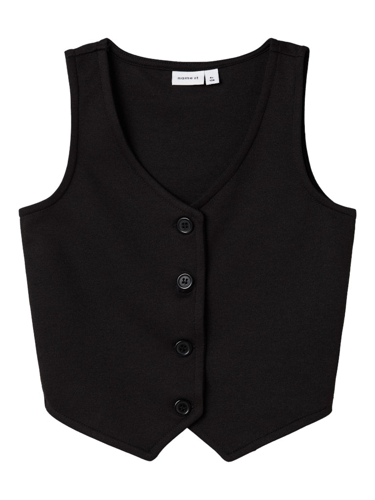 Olgine Black Gilet Vest-Front view