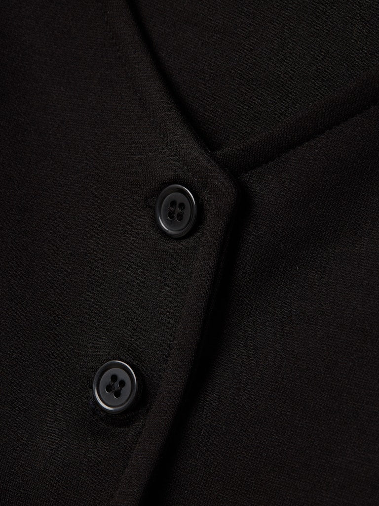 Olgine Black Gilet Vest-Button detail