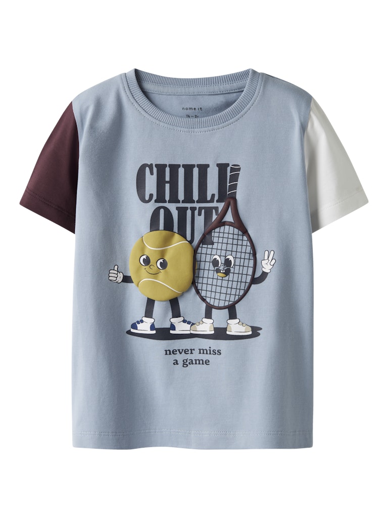 Kyler Short Sleeve Top Blue-Front View