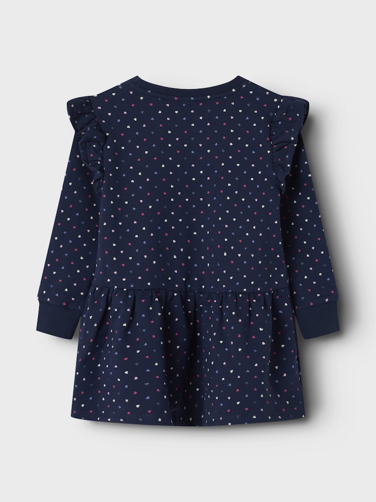 Oeana Long Sleeve Sweat Dress Navy-Back View
