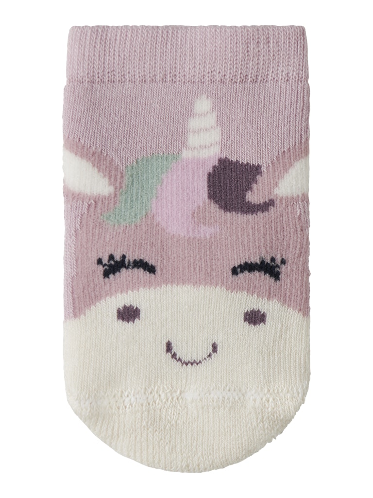 NAME IT Unicorn Terry Frotte Sock-Burnished Lilac Burnished Lilac front view