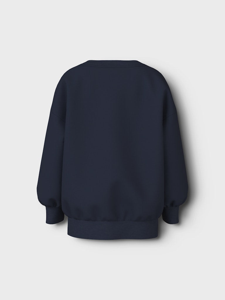 Valona Long Sleeve Relax Navy Sweat-Back View