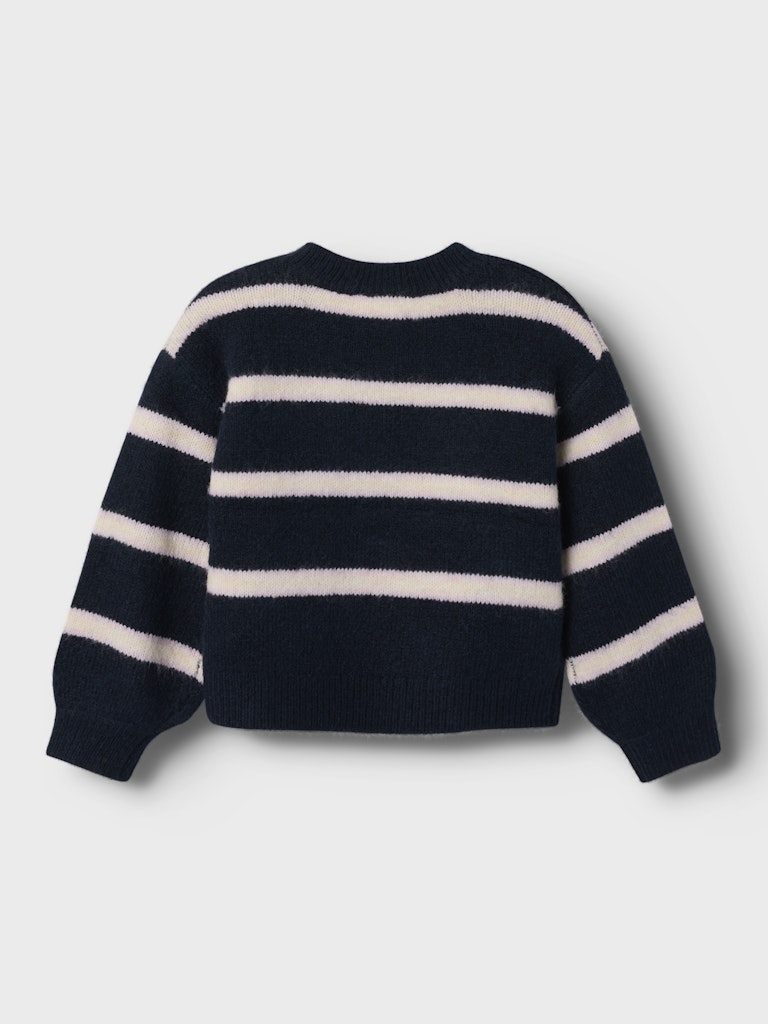 NAME IT Olenska Long Sleeve Knit Box-Navy Blazer Navy Blazer model front view