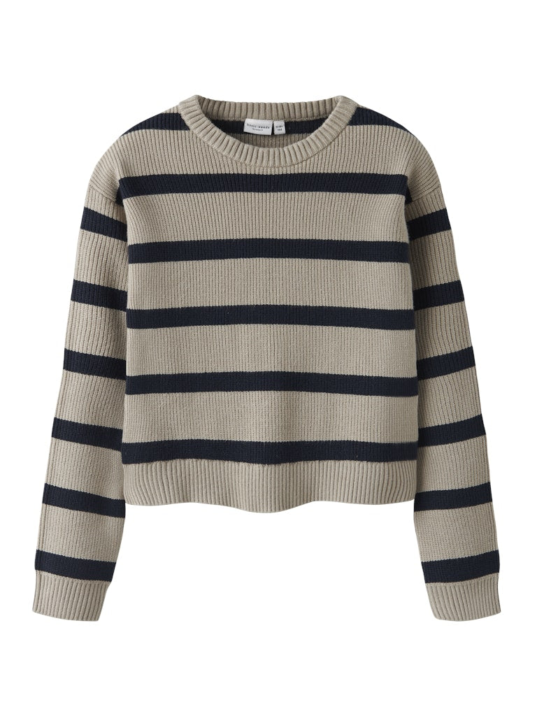 Girl's Nilla Knit Jumper-Island Fossil-Front View