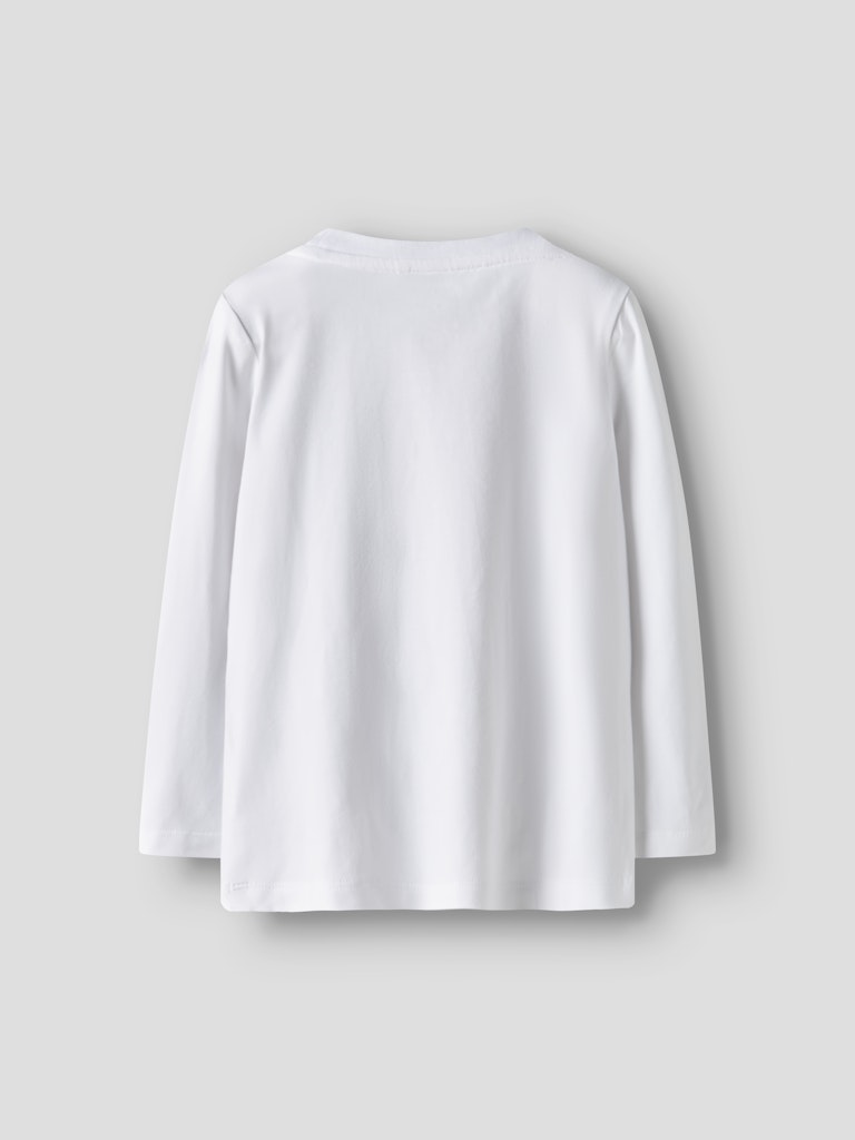 NAME IT Sedra Long Sleeve Top-Bright White Bright White model front view