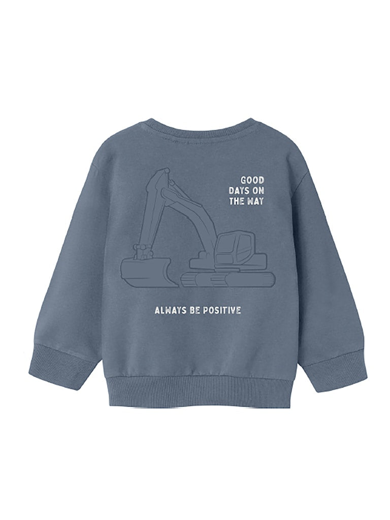 NAME IT Slade Long Sleeve Sweatshirt-Flint Stone Flint Stone model front view