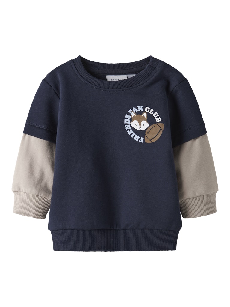 NAME IT Sumo Long Sleeve Sweatshirt-Navy Blazer Navy Blazer front view