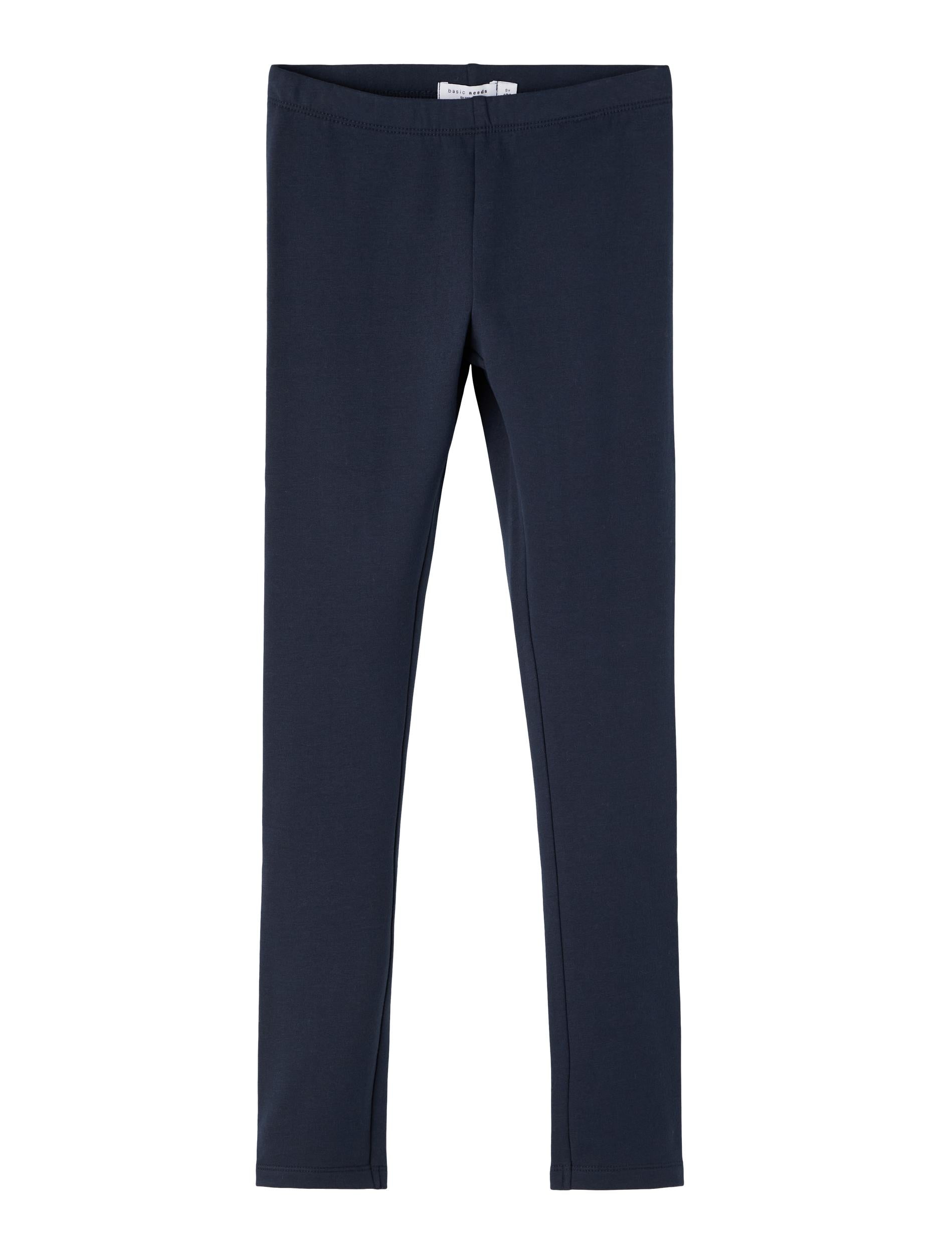 Girl's Davina Solid Sweat Legging-Dark Sapphire-Front View