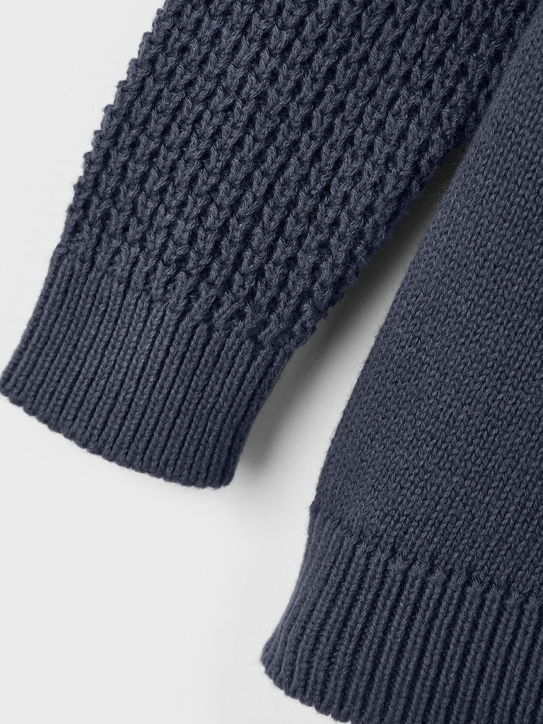 Boy's Losalle Long Sleeve Knit Cardigan-Dark Sapphire-Sleeve View