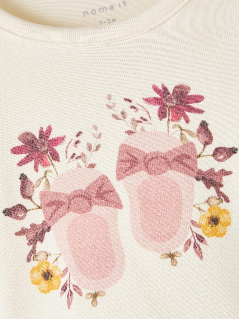 Girl's Lindy Long Sleeve Top-Buttercream-Close Up View