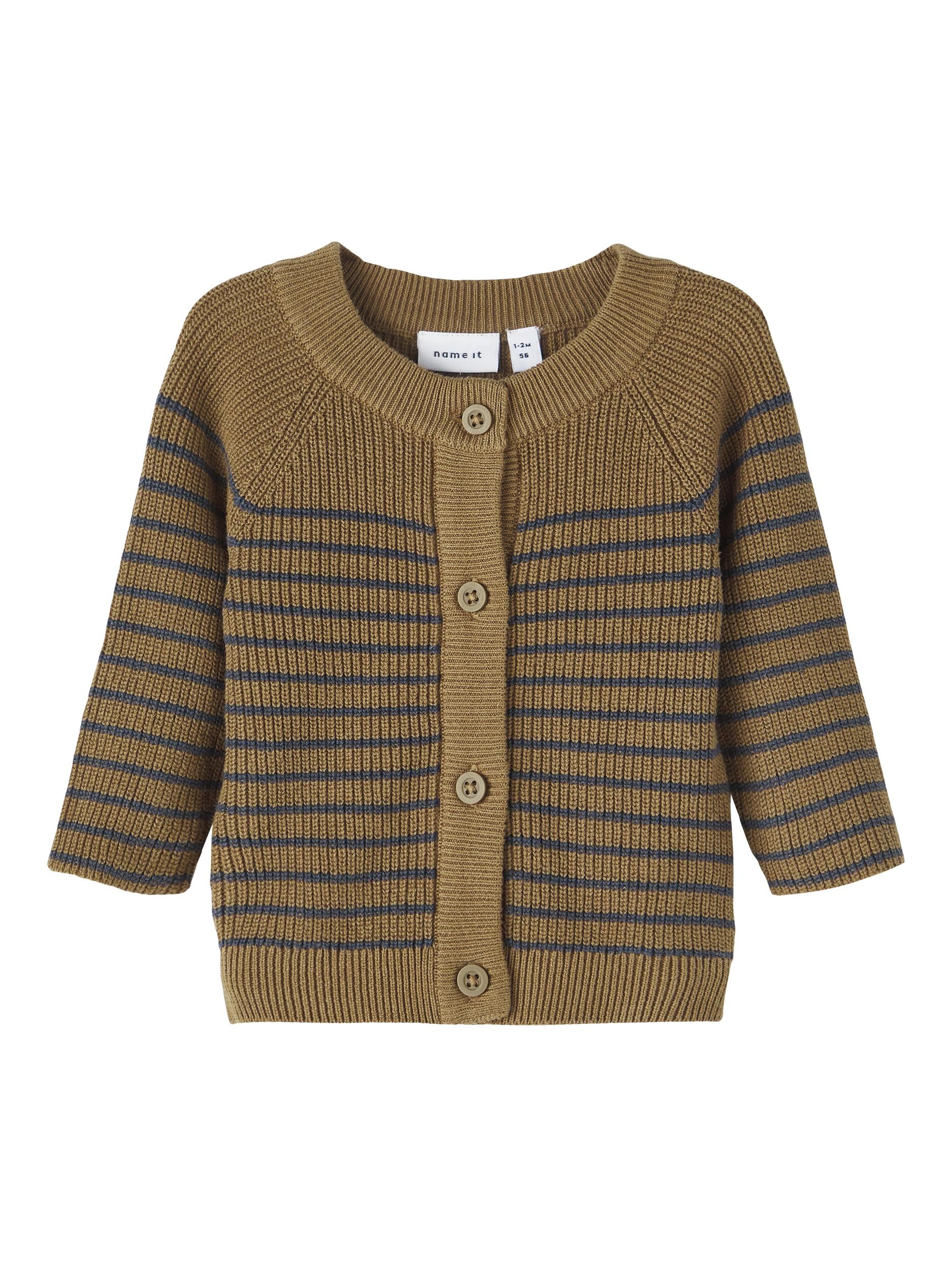 Boy's Nesalle Long Sleeve Knit Cardigan-Kangaroo-Front View