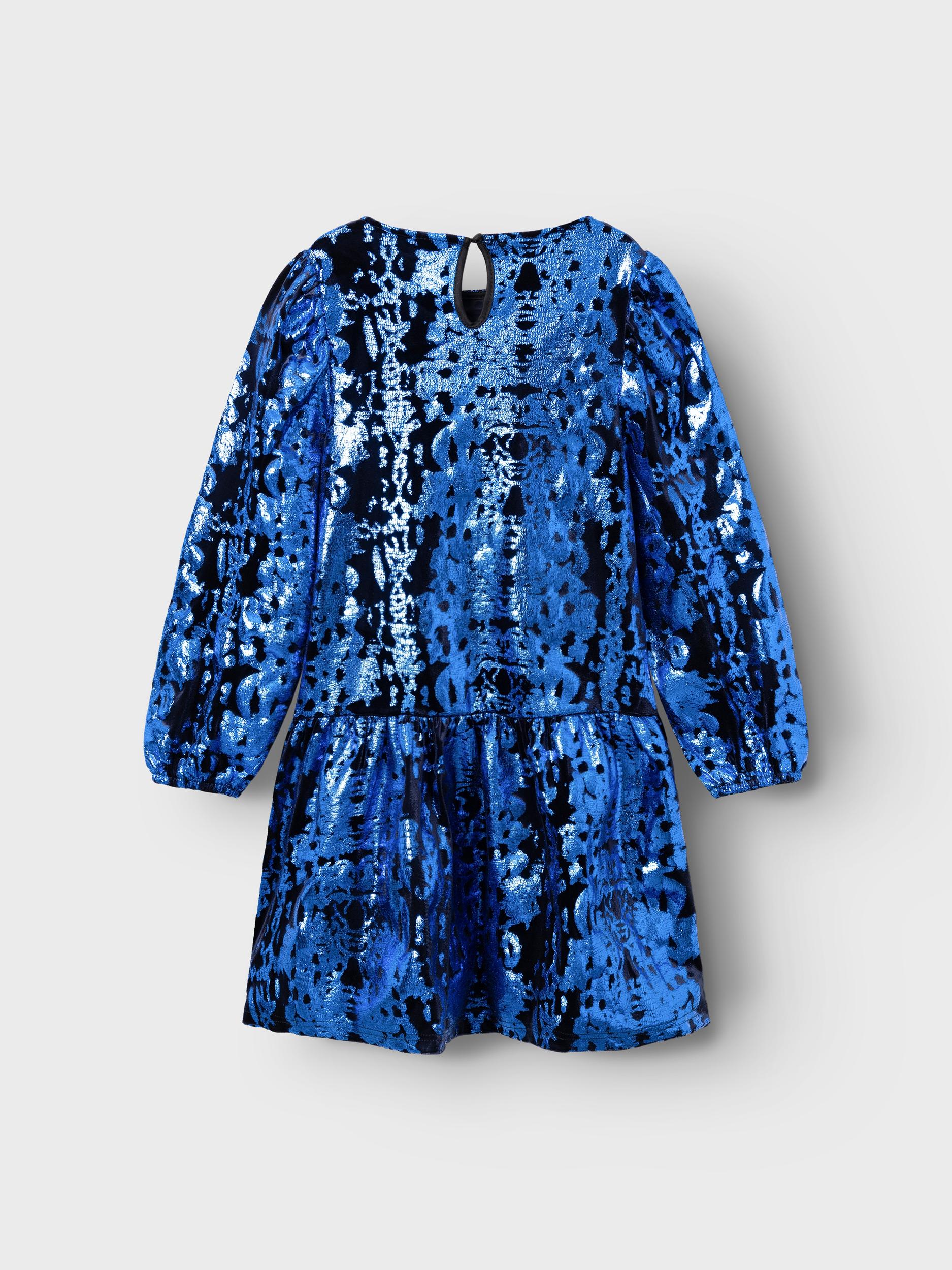 Rulla Long Sleeve Dazzling Blue Dress-Back view
