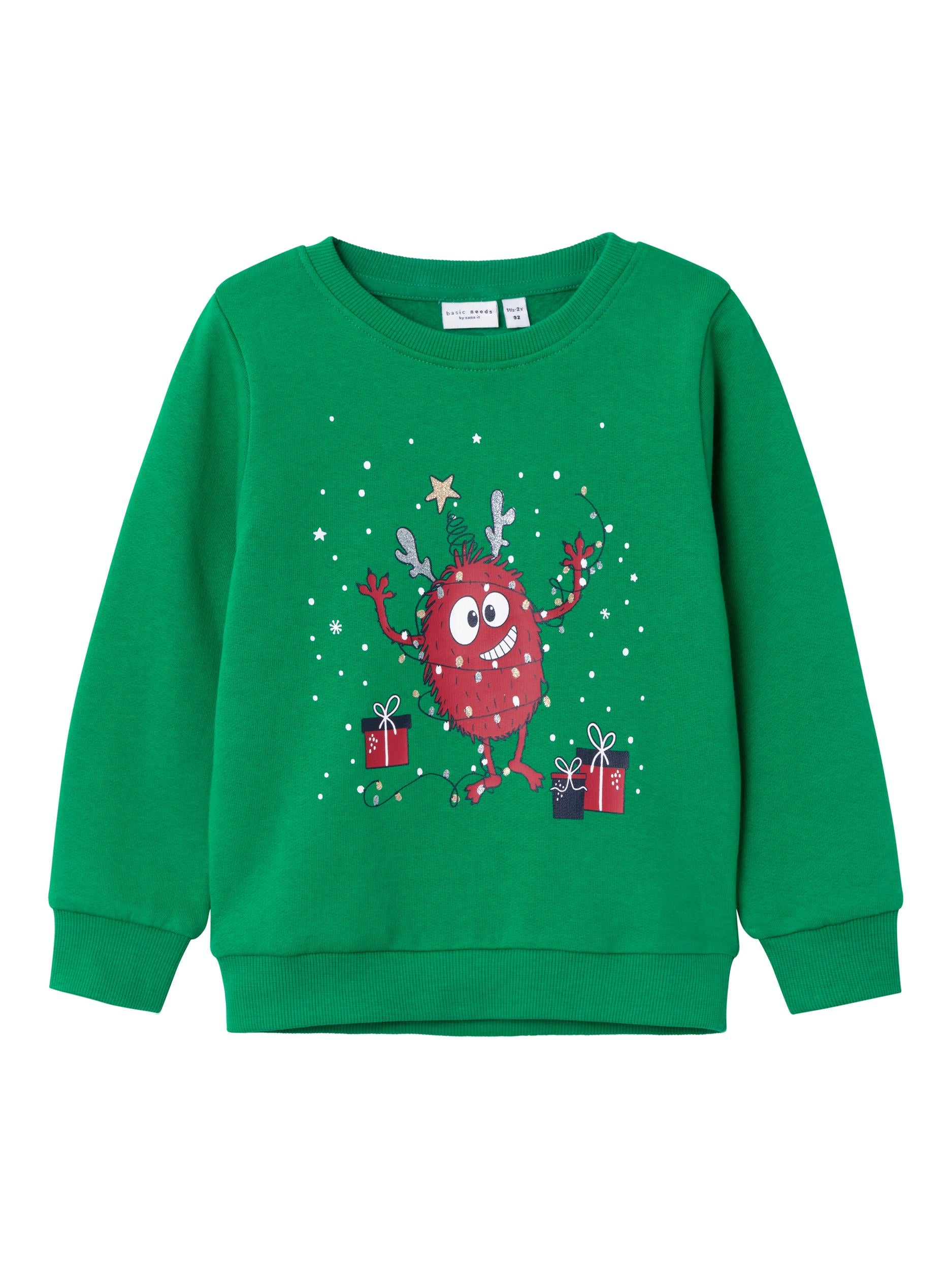 NAME IT Vismas Jolly Green Boys Sweat Jolly Green front view