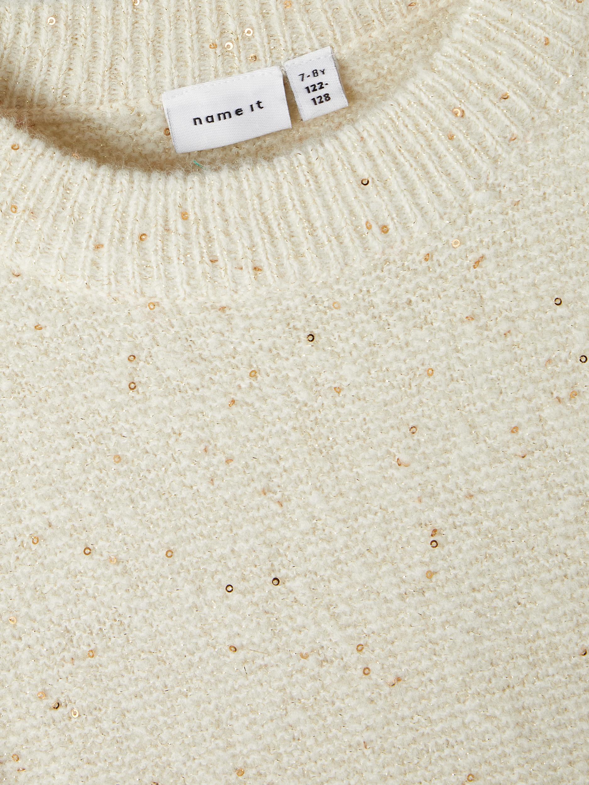 Girl's Simira Long Sleeve Knit-Jet Stream-Close Up View
