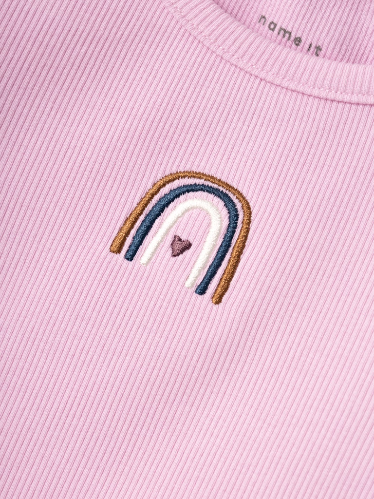 Girl's Katte Short Sleeve Top-Pastel Lavender-Close Up View