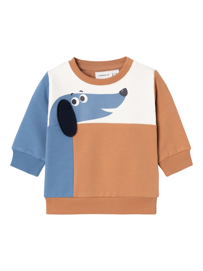 NAME IT Kiego Long Sleeve Light Sweat-Almond Almond front view